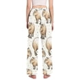 thumbnail image 3 of Dailycode Women's Pajama Pants Wide Leg Lounge Pj Bottoms With Pockets Cute Capybara and Dots, 3 of 7