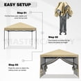thumbnail image 4 of MASTERCANOPY 10 x 10ft Pop-up Canopy Tent with Mesh Walls, Beige, 4 of 6