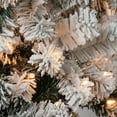 thumbnail image 3 of National Tree Company Pre-Lit Artificial Pencil Slim Christmas Tree, Green, Acacia, 250 Clear Lights, Flocked, Includes Stand, 6 Feet, 3 of 5