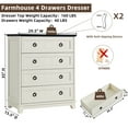thumbnail image 2 of Joaxswe Adult White Dresser for Bedroom, Chests of Drawers, 4 Drawer Dresser for Closet, Living Room,Entryway, 2 of 8