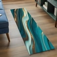 thumbnail image 3 of Runner Rug 2'x6', Teal Marble Washable Non-Slip Hallway Runner Rugs, Modern Abstract Gold Fluid Art Bedside Rugs Floor Mats Carpet Runners for Kitchen Bathroom Laundry Room, 3 of 8
