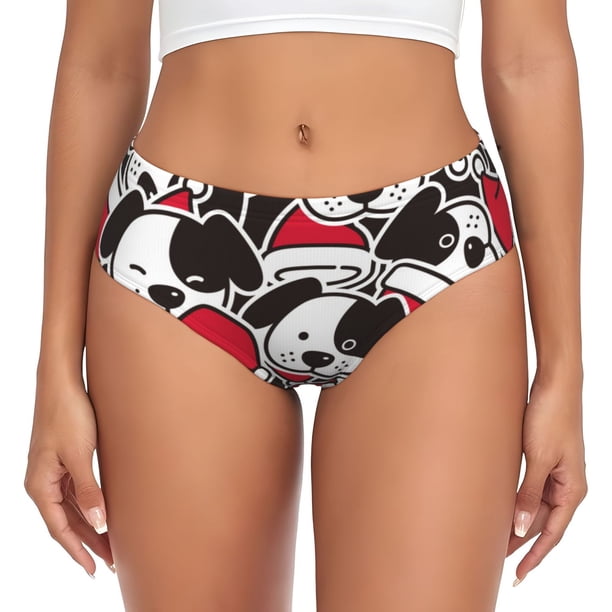Fotbe Cute Dog Calzones Estampados para Mujer – Ropa Interior de Algodón, Cómoda, Suave y Elástica-X-Large