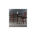 thumbnail image 5 of HomeStock Rustic Retreat 3 Piecec Drop Leaf Solid Wood Round Dining Table With Rustic Retreat Chairs - 35.98W x 35.98D x 30.08H-Color:Walnut, 5 of 6