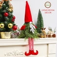 thumbnail image 2 of ER Árbol de Navidad pequeño, árbol de Navidad preiluminado con pata colgante, decoraciones de mesa para árbol de Navidad, mini árbol de Navidad artificial con luces, decoraciones navideñas para fiestas navideñas Rojo Verde, 2 of 5