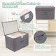 thumbnail image 3 of Juego de 2 Cajas de Almacenamiento Lavables, Almacenamiento de Ropa Plegable, Caja de Almacenamiento de Tela con Tapas y Asas para el hogar, Oficina, Armario, Dormitorio 38*25*25cm Gris, 3 of 8