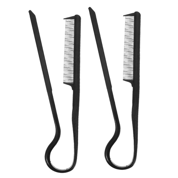 Juego de 2 peines alisadores de cabello con forma de V, herramientas de peinado con protección térmica y control preciso de la raya.