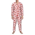 thumbnail image 3 of Haiem Strawberry Pattern Men’s Long-sleeve Sleepwear,Sleepwear Set,2-piece Loungewear Set,Soft PJs Comfy Nightwear with Pockets-X-Large, 3 of 7