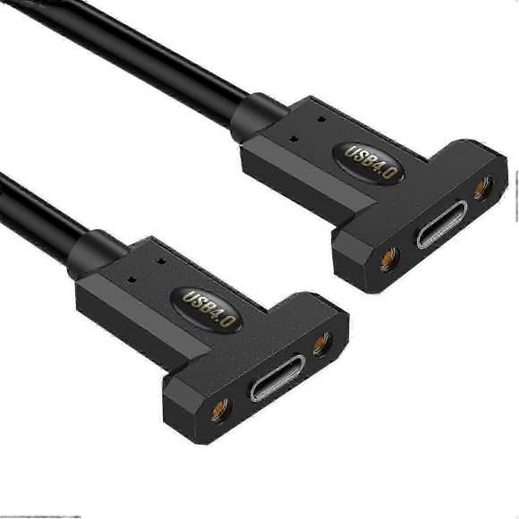 0.6m USB 4.0 Type-C Female to Female Extension Cable 240W 8K 40Gbps Data Transfer Suitable for Use with Most Devices and Panel Mount