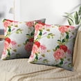 thumbnail image 4 of LALILO Throw Pillow Covers Floral Three Rose Beautiful Accent Beauty Cushion Cover 18" x 18", 2 Pack, 4 of 6
