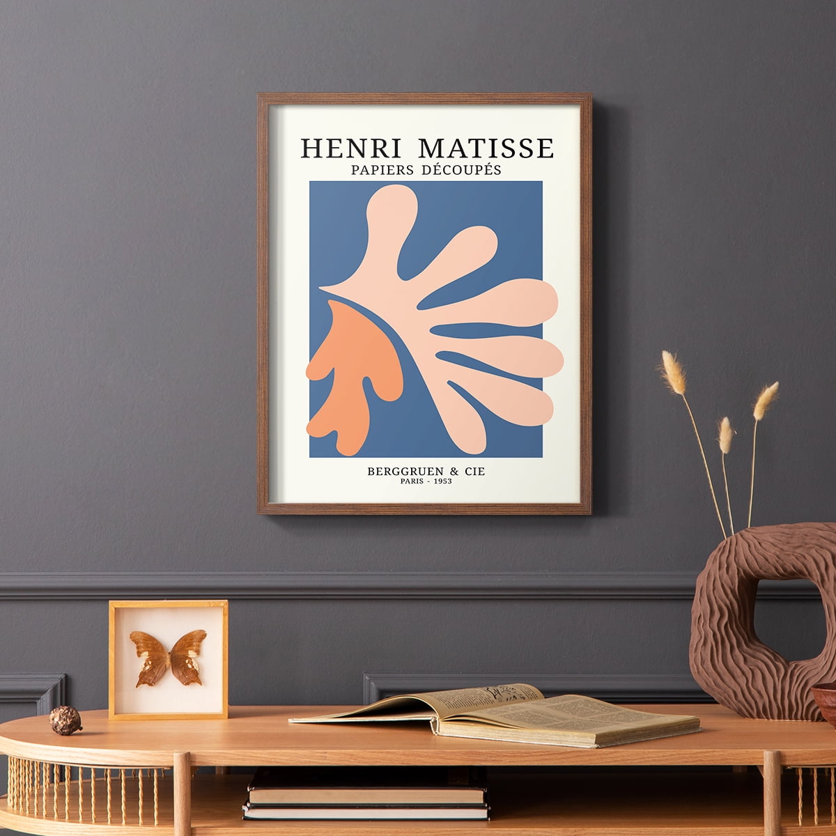 Matisse CDVII in Brown Solid Wood Framed Print No Nail Hanging