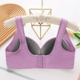 thumbnail image 4 of khonts,Women's Push up Full Coverage Thin Bra Comfy Anti-Sagging Bras Gathering Oversized Wireless Bralettes Light Purple XXXXL, 4 of 6