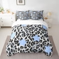 thumbnail image 2 of Feelyou Grey Leopard Print Comforter Set 7pcs, Retro Western Stars King Bedding Sets, 2 of 8