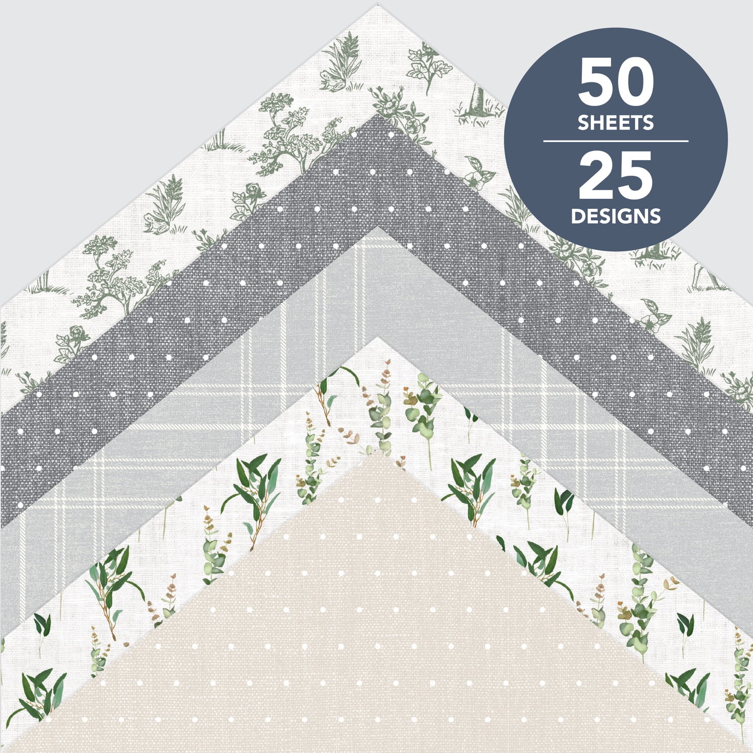 Roobee by Mara Mi Luxe Floral Paper Pad, Multicolor Floral Scrapbook Paper, 50 Sheets, 25 Designs