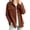 Brown, variant on Women's Solid Color Loose Plus Size Corduroy Lapel Collared Button Down Long Sleeve Shacket Shirt Jacket with 2 Bust Pockets, Soft Casual Outerwear for Spring Fall Winter Home School Party Brown