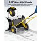 thumbnail image 3 of 29-pulgada u-shaped rod heavy-duty steel snow shovel con wheels-adjustable handle blade angle para effortless driveway snow removal negra con yellow accents, 3 of 7