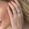 thumbnail image 5 of Gem Stone King 925 Sterling Silver Peach Simulated Morganite Ring for Women (2.78 Cttw, Emerald Cut 9X7MM, Available in Size 5, 6, 7, 8, 9), 5 of 5