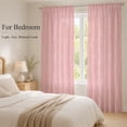 thumbnail image 3 of Pure Color Sheer Curtains 84 Inches Long, Modern Minimalist Linen Texture Boho Pink Light Filtering Window Curtains for Living Room, Rod Pocket Voile Sheer Curtain Drapes, 52"W x 84"L, 2 Panels, 3 of 8