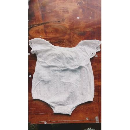 

GXFC Infant Girls Romper Baby Girl Off Shoulder Hollow Out Ruffle Romper Infant Sweet Solid Color Princess Romper Kids One Piece 0-24M