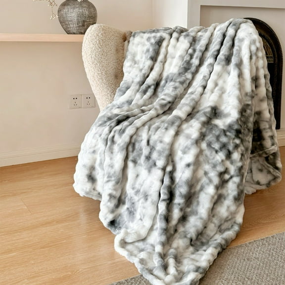 Fleece Blanket under $5! kkbbma Faux Rabbit Hair Fleece Blanket, Soft Plush Throw for Sofa & Office Nap, Lightweight Air Conditioning Blanket