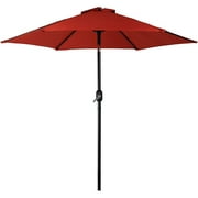 UlaREYoy 7.5 Foot Outdoor Patio Umbrella with Tilt & Crank, Aluminum, Burnt Orange