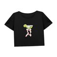 thumbnail image 4 of Camiseta corta informal para mujer, trajes de verano, cuello redondo, para desplazamientos, senderismo, viajes L, 4 of 7