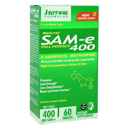 Jarrow Formulas SAM-e, Promotes Joint Strength and Mood, 400 mg, 60 Enteric-Coated