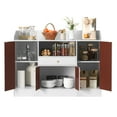 thumbnail image 3 of Jubilant Coffee Bar Cabinet with Door, Farmhouse Buffet Cabinet Kitchen Storage Sideboard(White), 3 of 10
