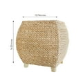 thumbnail image 3 of Winsterch Square Poufs Ottoman,Hand Woven Natural Braided Cattail Ottomans Pouf for Patio,Home,Office, Bedroom Indoor Outdoor Porch,Wooden Footstool/Floor Accent Chair,Ottoman Foot Rest, 3 of 5