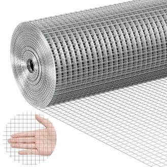 Fencer Wire 19 Gauge Hardware Cloth Metal Wire Mesh 1/2" X 1/2", Galvanized Welded Cage Wire Poultry Netting Square Chicken Snake Fencing Gopher Fence (4 Ft. X 100 Ft