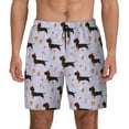thumbnail image 2 of Picia Dachshund Dog pattern Mens Swim Trunks with Compression Liner Stretch Beach Shorts Quick Dry with Zipper Pockets No-Chafing Board Shorts-, 2 of 9