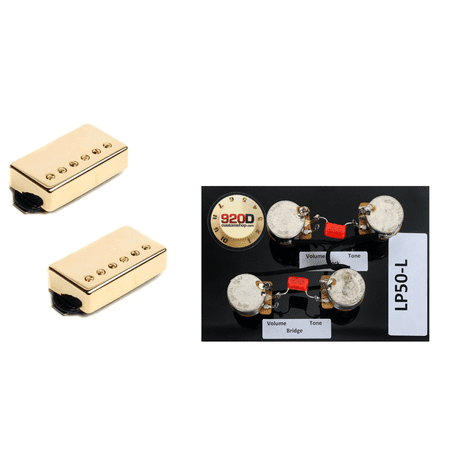 Duncan Pearly Gates Humbucker Pickup Set, Gold+Les Paul Wiring Harness