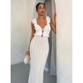 thumbnail image 3 of White Crochet Lace Maxi Dress With Ruffle Off-Shoulder & Keyhole Detail, 3 of 5