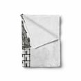 thumbnail image 2 of Paris Soft Flannel Fleece Throw Blanket, View from the Pont Neuf Historical French Landmark Urban Architecture Drawing, Cozy Plush for Indoor and Outdoor Use, 50" x 60", Black and White, by Ambesonne, 2 of 6