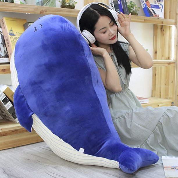 100cm Giant plush toys stuffed sea fish blue whale large pillow cushion for sleeping Christmas gift for children room decor zhangmengya LED