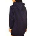 thumbnail image 2 of Fila Women's Flannel Hoodie Dress Long Sleeves Kangaroo Pocket (Navy, M), 2 of 3