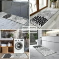 thumbnail image 2 of Black Floral and Petal Pattern Kitchen Rug Mat,Kitchen Runner Rugs Non Skid Washable,Decorative Kitchen Floor Mats for Kitchen,Sink,Laundry,17"X47", 2 of 5
