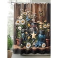 thumbnail image 2 of Fsddascl Vintage Flower Shower Curtain Set - Small 36" x 72" Washable Bathtub Curtain with 12 Hooks, Country Barn Star Daisies Butterfly Wood Waterproof Fabric Stall Shower Curtains for Bathroom, 2 of 6