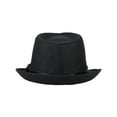 thumbnail image 3 of Simplicity Panama Style Fedora Straw Sun Hat with Leather Belt,Black LXL, 3 of 4