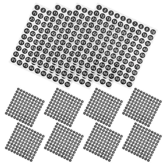 Raindrops Waterproof Number Stickers 100 Sheets 12.5X4.7In