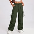 thumbnail image 3 of Quick Dry Hiking Pants for Women Elastic Waist Lightweight Loose Fit Multi Pocket Cargo Outdoor Trousers, 3 of 9