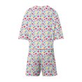 thumbnail image 5 of Gfyviroh 2 Piece Pajama Sets for Women Casual Print Short Sleepwear Sets Short Sleeve Crew Neck Tshirts and Elastic Waist Shorts Sets, 5 of 7