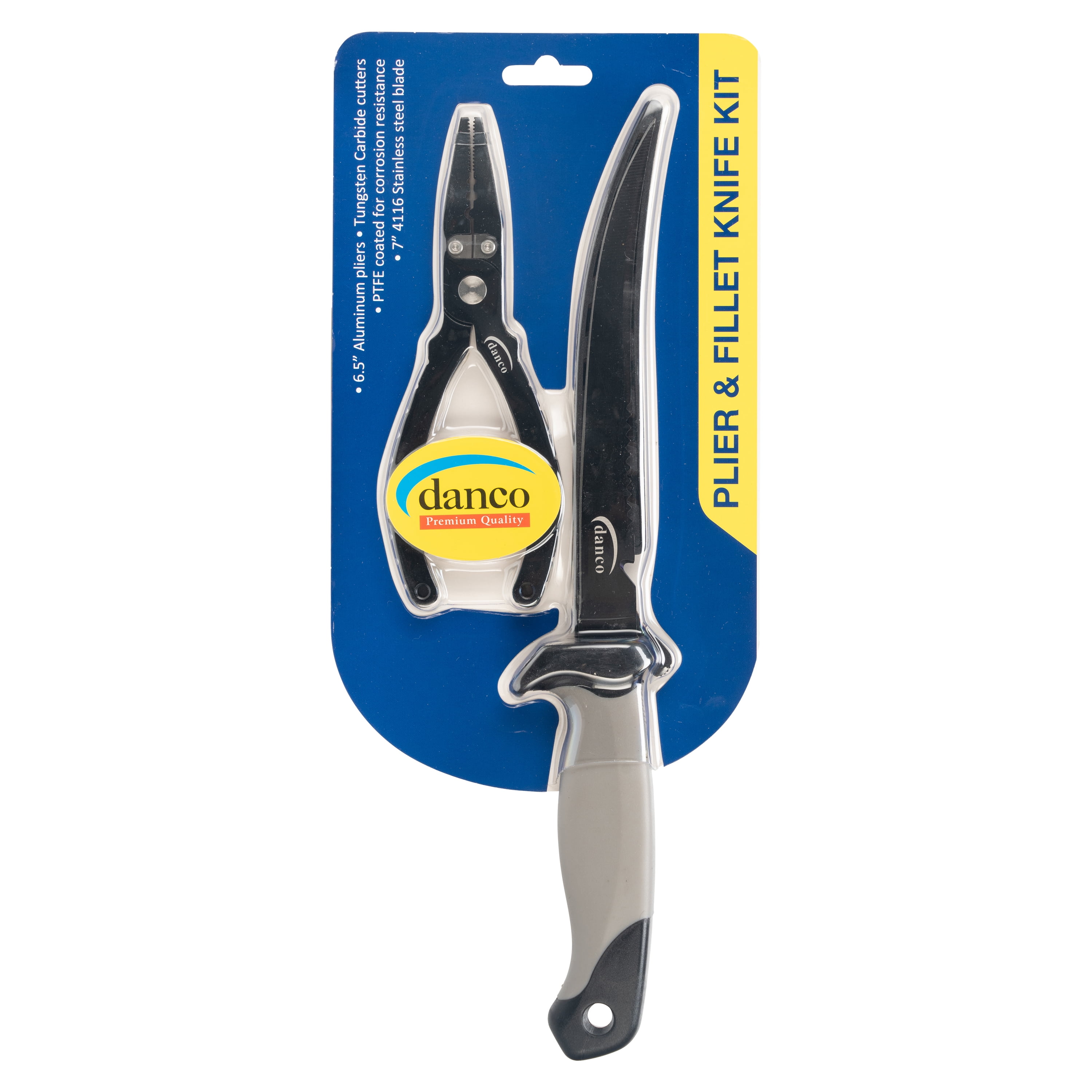 Danco Sports 6.5" Aluminum Plier & 7" PTFE Coated Knife with Sheath Combo Pack