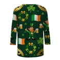 thumbnail image 6 of Ounisa Womens 3/4 Sleeve St. Patrick's Day T-Shirts Crew Neck Spring Graphic Tee Tops, 6 of 8
