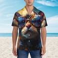 thumbnail image 2 of Haiem Cool Cat With Sunglasses Printed Hawaiian Shirt for Men - Men’s Casual Beach Summer Shirts - Stretch Fabric with Modern Fit-Medium, 2 of 7