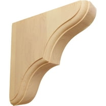 Ekena Millwork 1 3/4"W x 5 1/2"D x 5 1/2"H Stratford Wood Bracket, Red Oak (2-Pack)