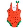 thumbnail image 5 of Girls Ones Piece Swimsuits Size 1-13 Years Toddler Crossback Backless Bathing Suit Cutout Kids Sport Sleeveless Swimwear for Summer Beach Vocation Red, 5 of 7