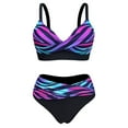 thumbnail image 4 of DISKEBUISS Women's Swimsuits Padded Plus Size Print Bathing Suit Two-Piece Sets for Pool Parties S-XXL, 4 of 6