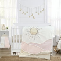 Sweet Jojo Designs Desert Sun Pink Beige 4 Piece Crib Bedding Set