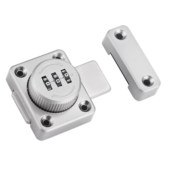 Maoww Mechanical Password Rotary Hasp Locks Hardware for Barn Door Garage Cabinets silver silver 5.2x4.2cm