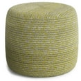 thumbnail image 1 of Bayley Transitional Round Braided Pouf in Muted Yellow and Natural Cotton, 1 of 7